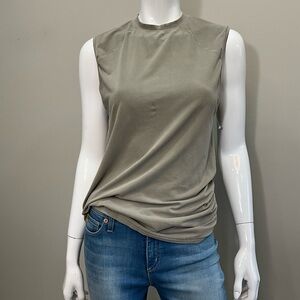 SKIMS Olive Sleeveless Draped Tank Top High Neck Size L